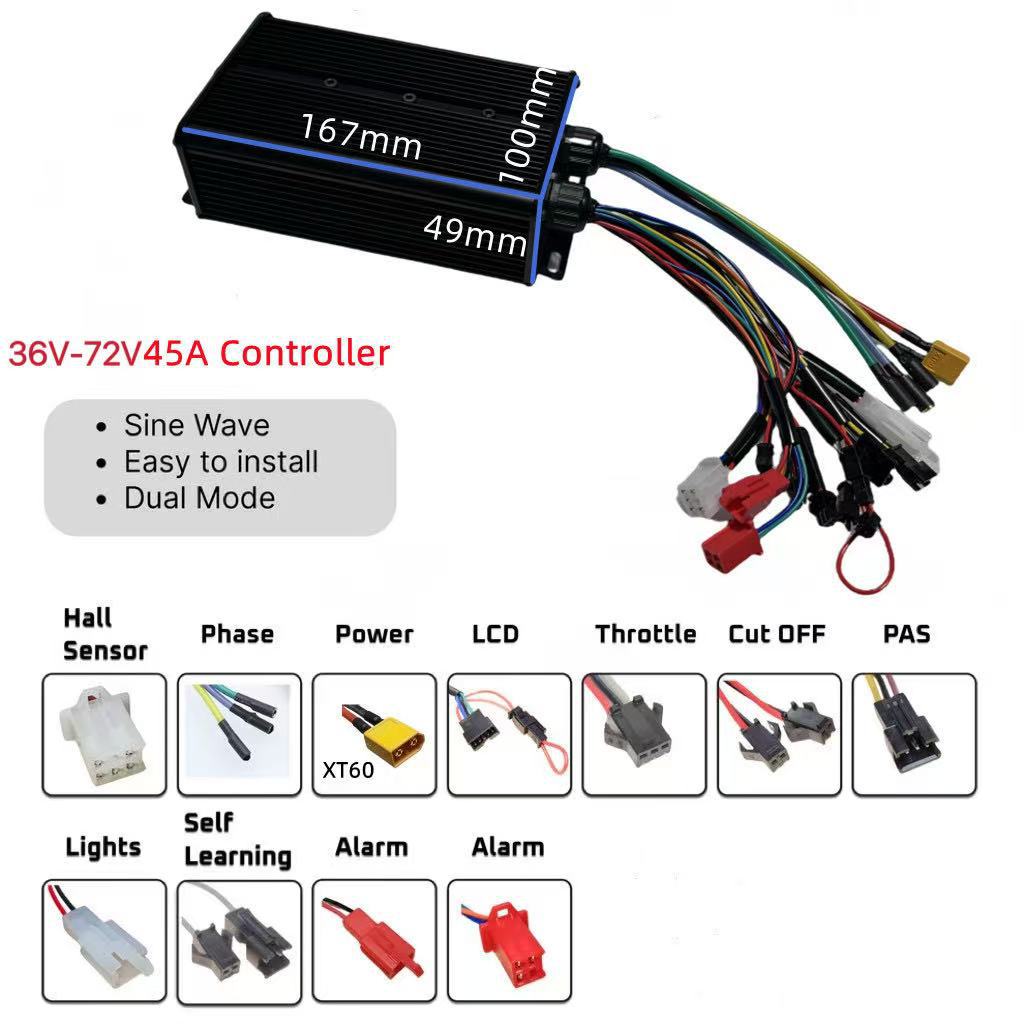 72V 45A Dual Controller - Sınır ötesi fabrika doğrudan tedariki, çift