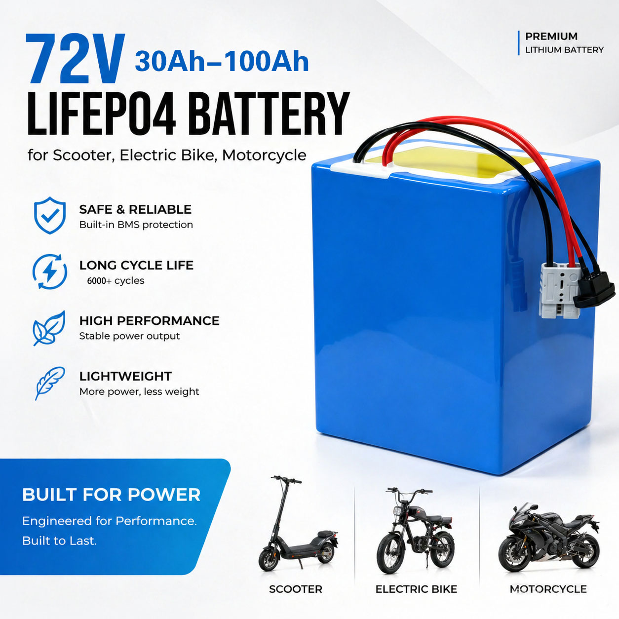 72V 30Ah Lifepo4 Battery Pack - Lityum LiFePO4 72V 50Ah 60Ah 40Ah