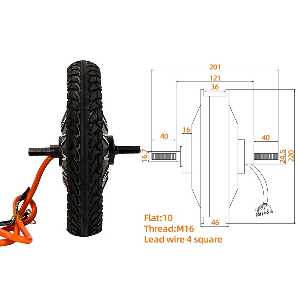 60V 5000W Brushless Hub Motor - Elektrikli Bisiklet Tekerlekten Çekişli Moped Motor