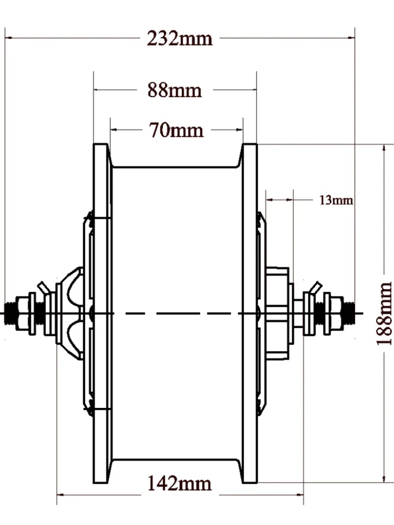 60V 5000W Brushless Hub Motor - 11 inç 52V 60V 72V 120V