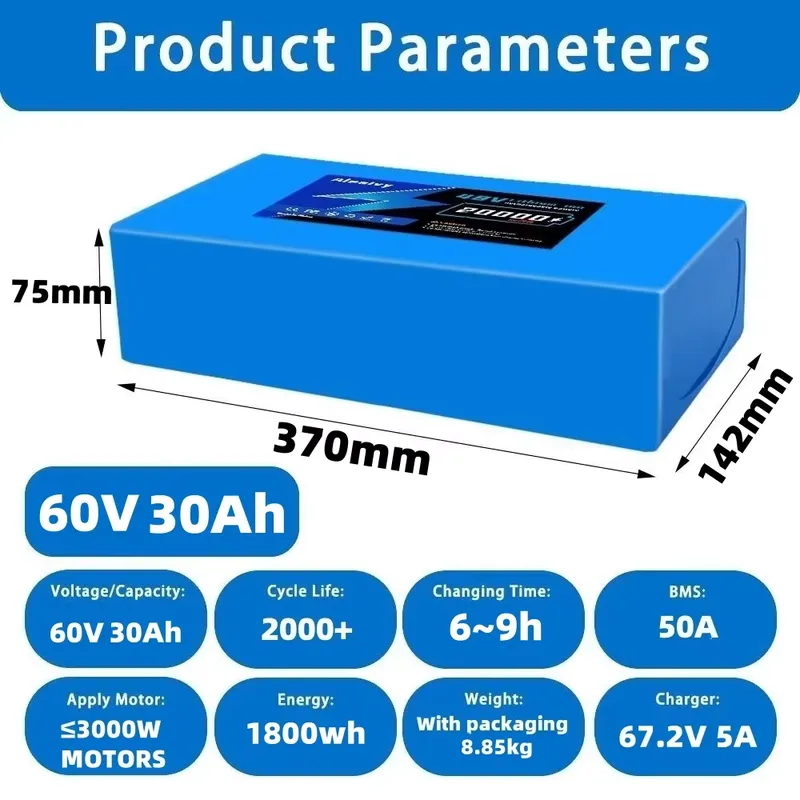 Aleaivy 60V 20AH 30AH 21700 Li - 60V 30Ah 21700 Battery Pack incelemesi ve fiyatı