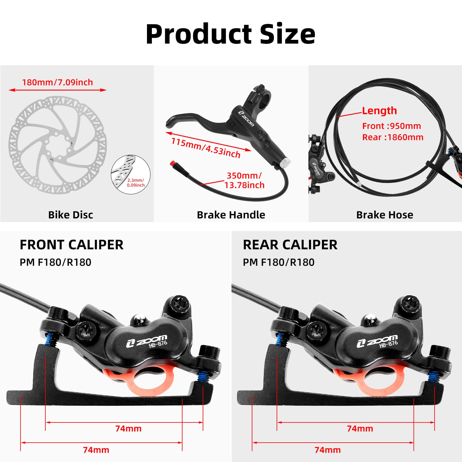 ZOOM HB876E Hidrolik Disk Fren - Zoom Hydraulic Brake 4 Piston E-Scooter incelemesi ve fiyatı